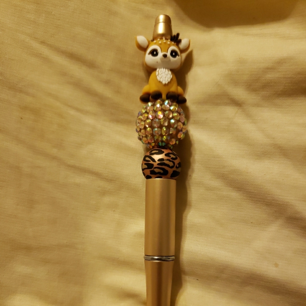 New 3D Bambi Focal Bead Beaded Pen